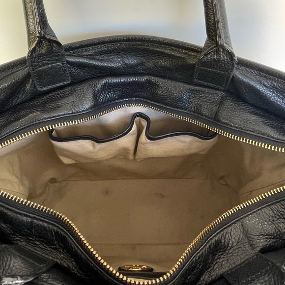 Tory Burch Pebble Leather Jayden Tote - Black - Picture 14 of 15